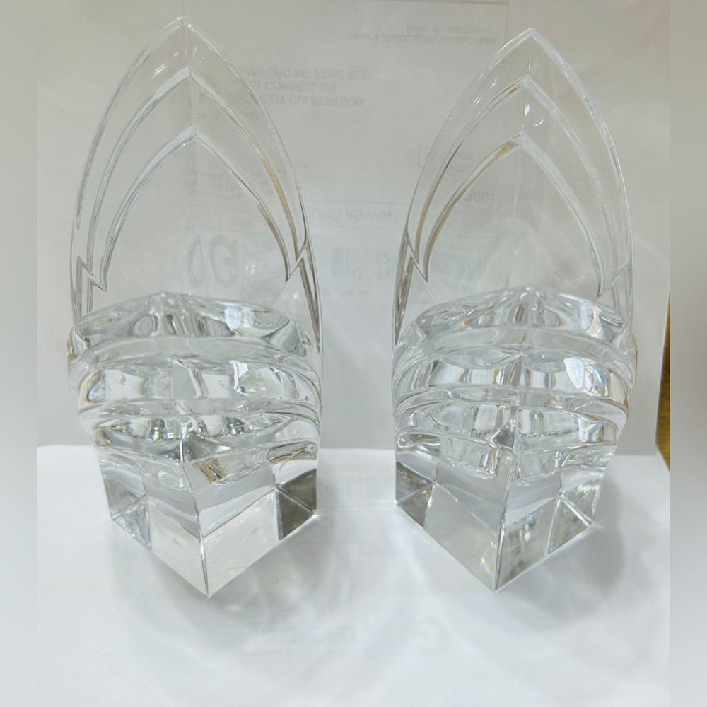 Mikasa lead Crystal taper candle stick holders. Mint condition! Heavy.